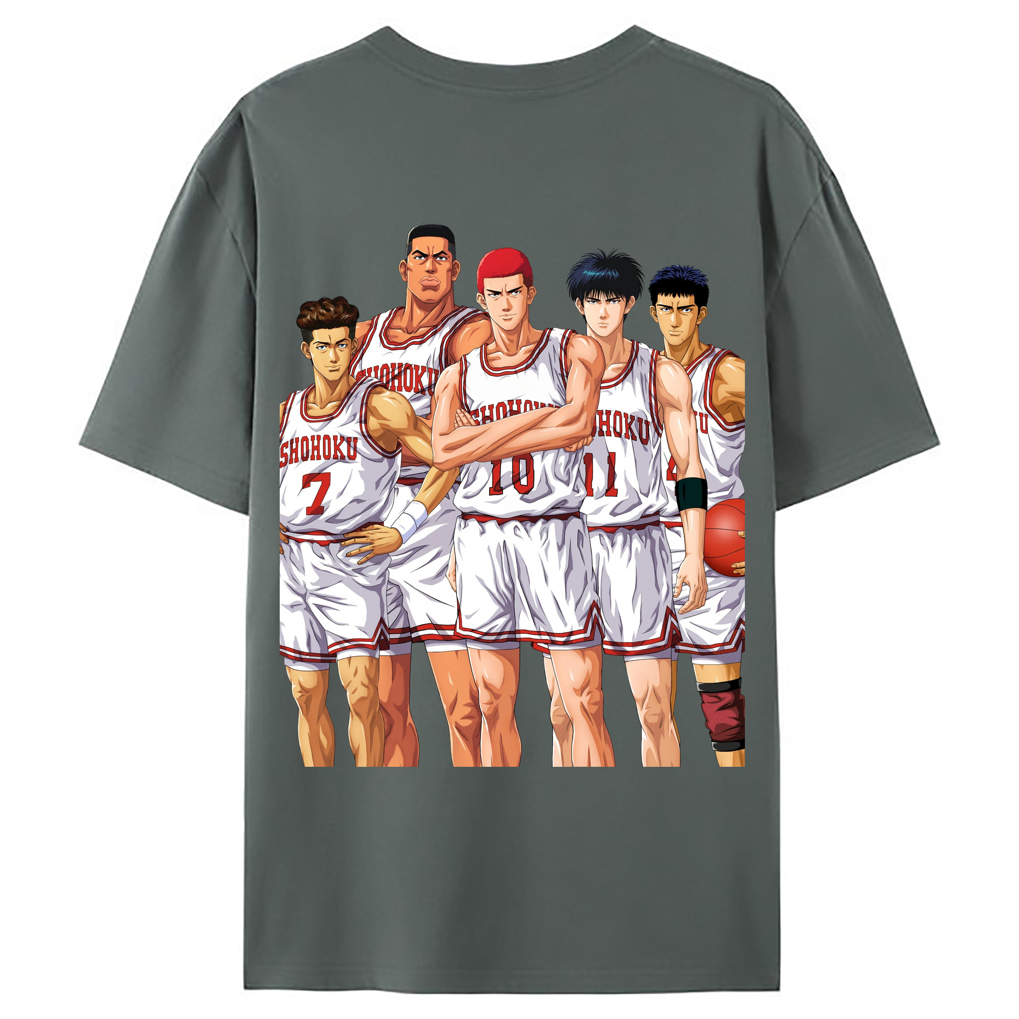 （画像用） SLAM DUNK／スラムダンク 綿100％ メンズ半袖Tシャツ（バックプリント） 通気性